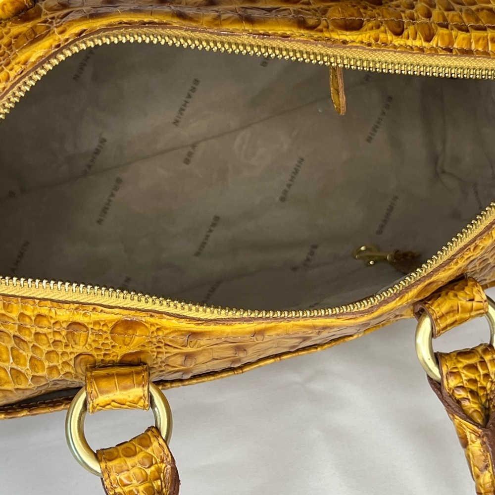 Brahmin Tan Croc-Embossed Satchel with Strap and Pouch - Picture 14 of 16